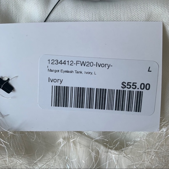 Boutique Strappy Ivory Eyelash Tank Top - Picture 6 of 9